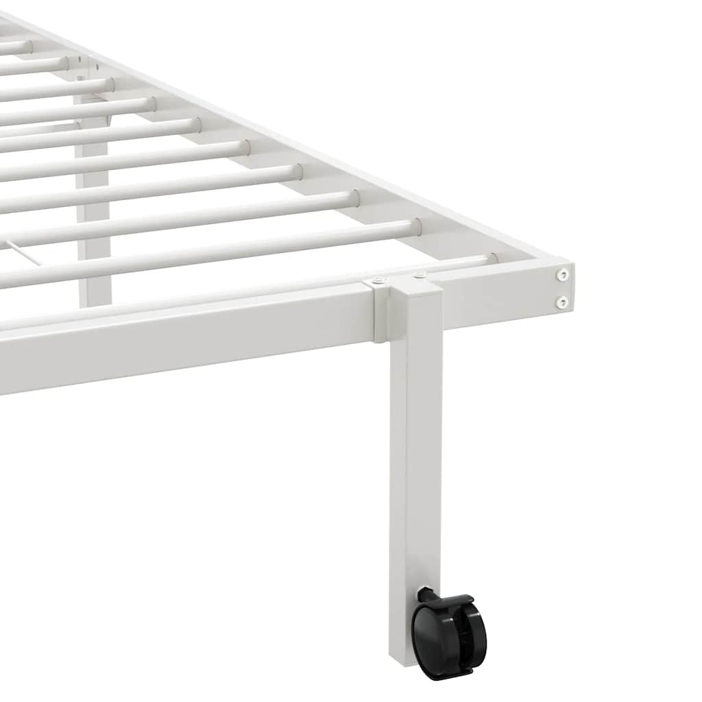 Bed frame without mattress Foldable White 75x190 cm Steel