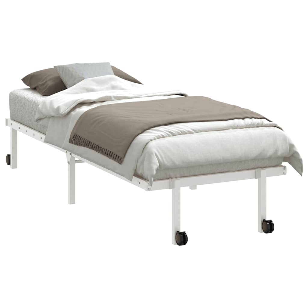 Bed frame without mattress Foldable White 80x200 cm Steel