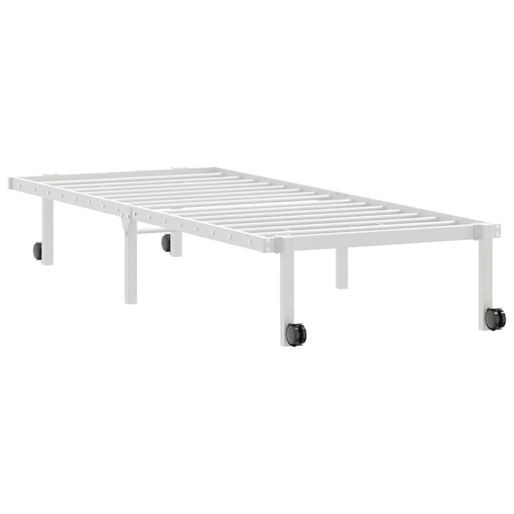 Bed frame without mattress Foldable White 80x200 cm Steel