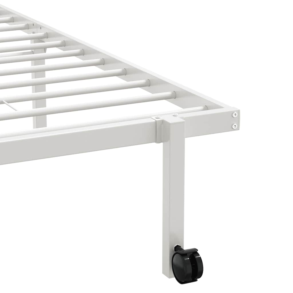 Bed frame without mattress Foldable White 80x200 cm Steel