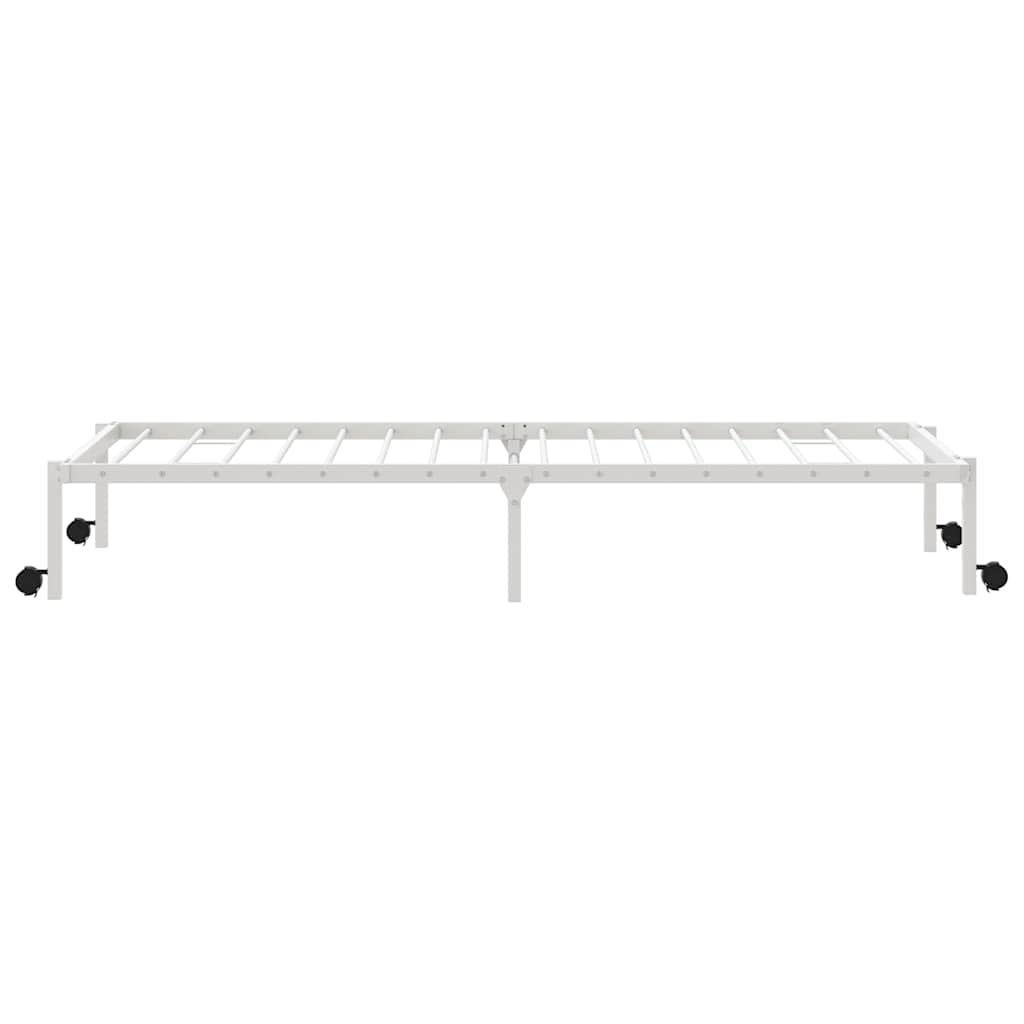 Bed frame without mattress Foldable White 90x190 cm Steel