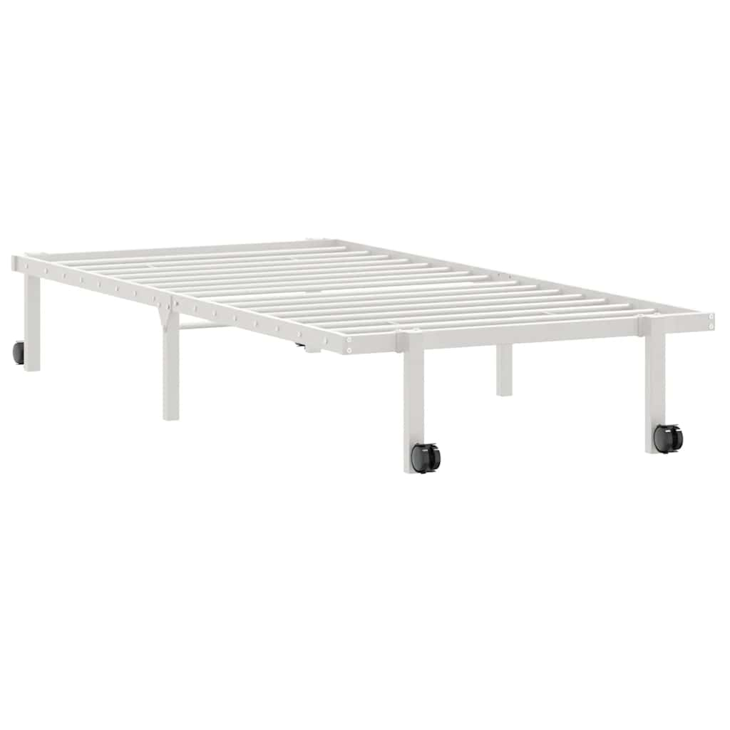 Bed frame without mattress Foldable White 90x200 cm Steel