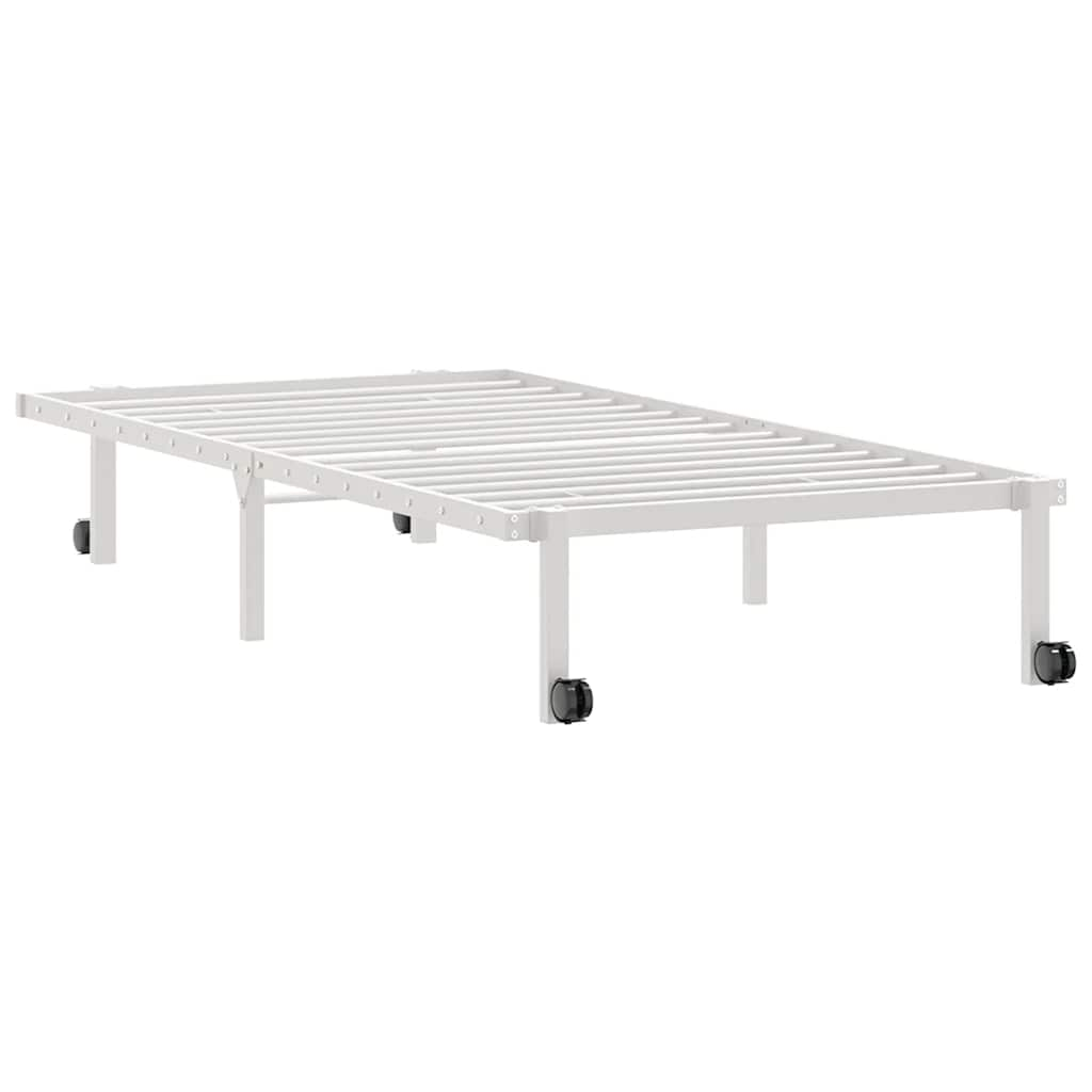 Bed frame without mattress Foldable White 90x200 cm Steel