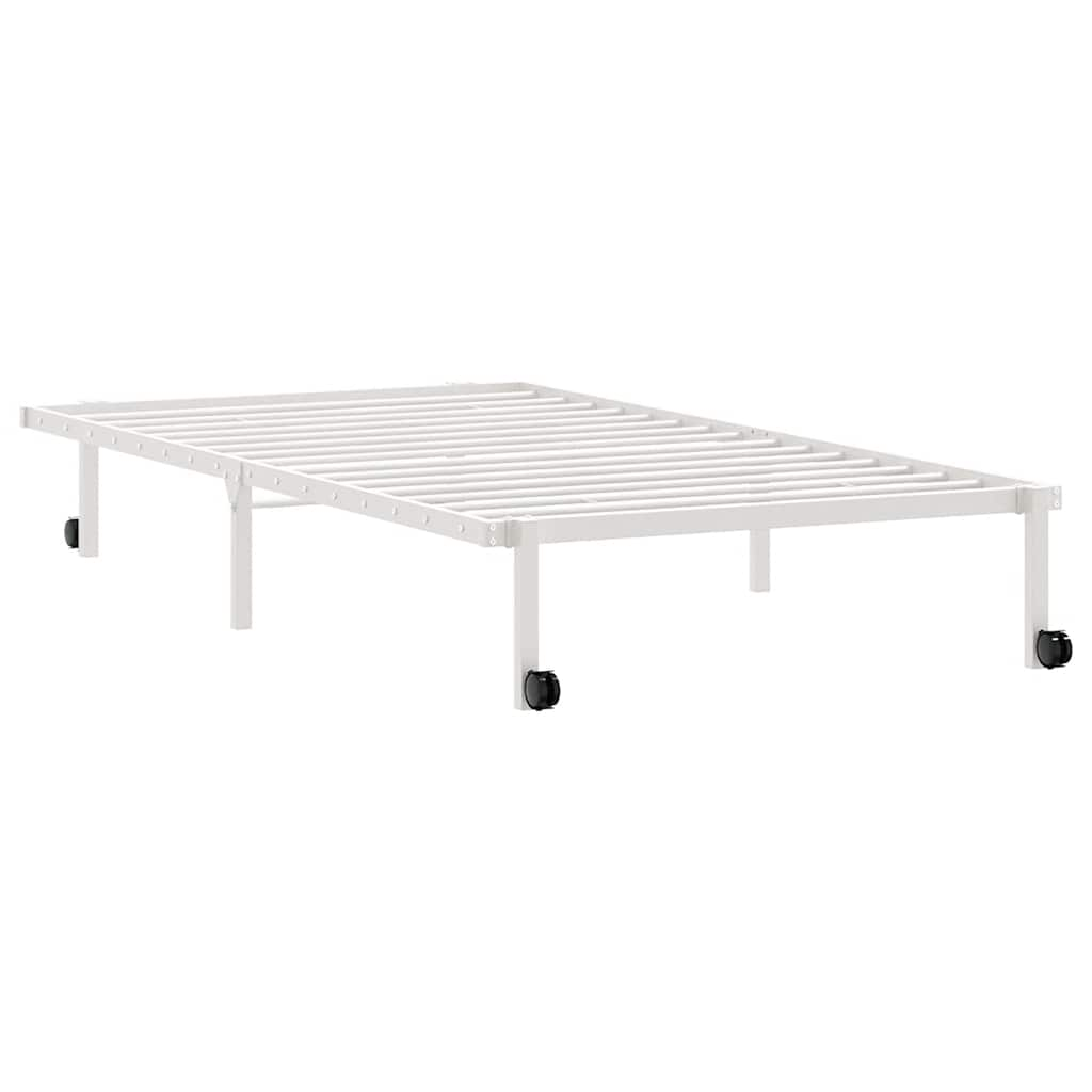 Bed frame without mattress Foldable White 100x190 cm Steel