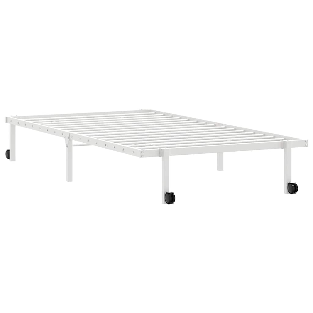 Bed frame without mattress Foldable White 107x203 cm Steel