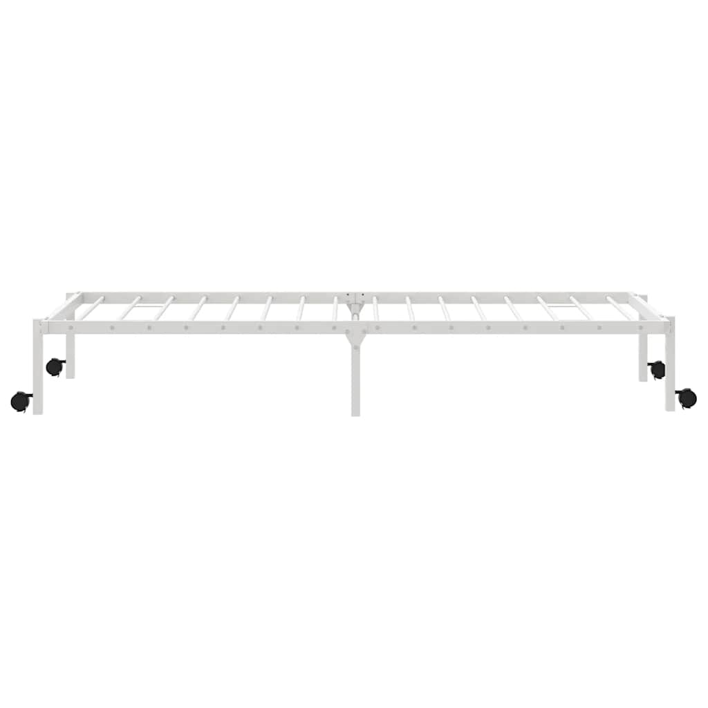 Bed frame without mattress Foldable White 107x203 cm Steel