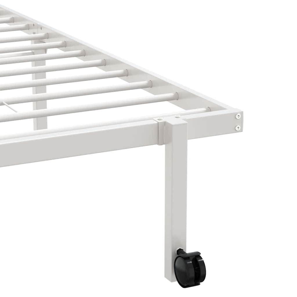 Bed frame without mattress Foldable White 107x203 cm Steel