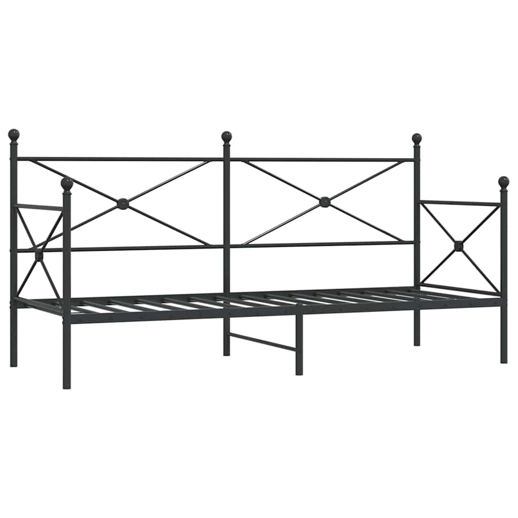 Daybed without mattress Black 75x190 cm Steel