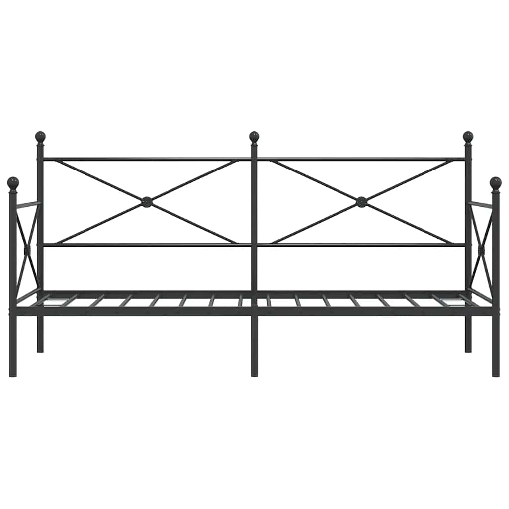 Daybed without mattress Black 75x190 cm Steel