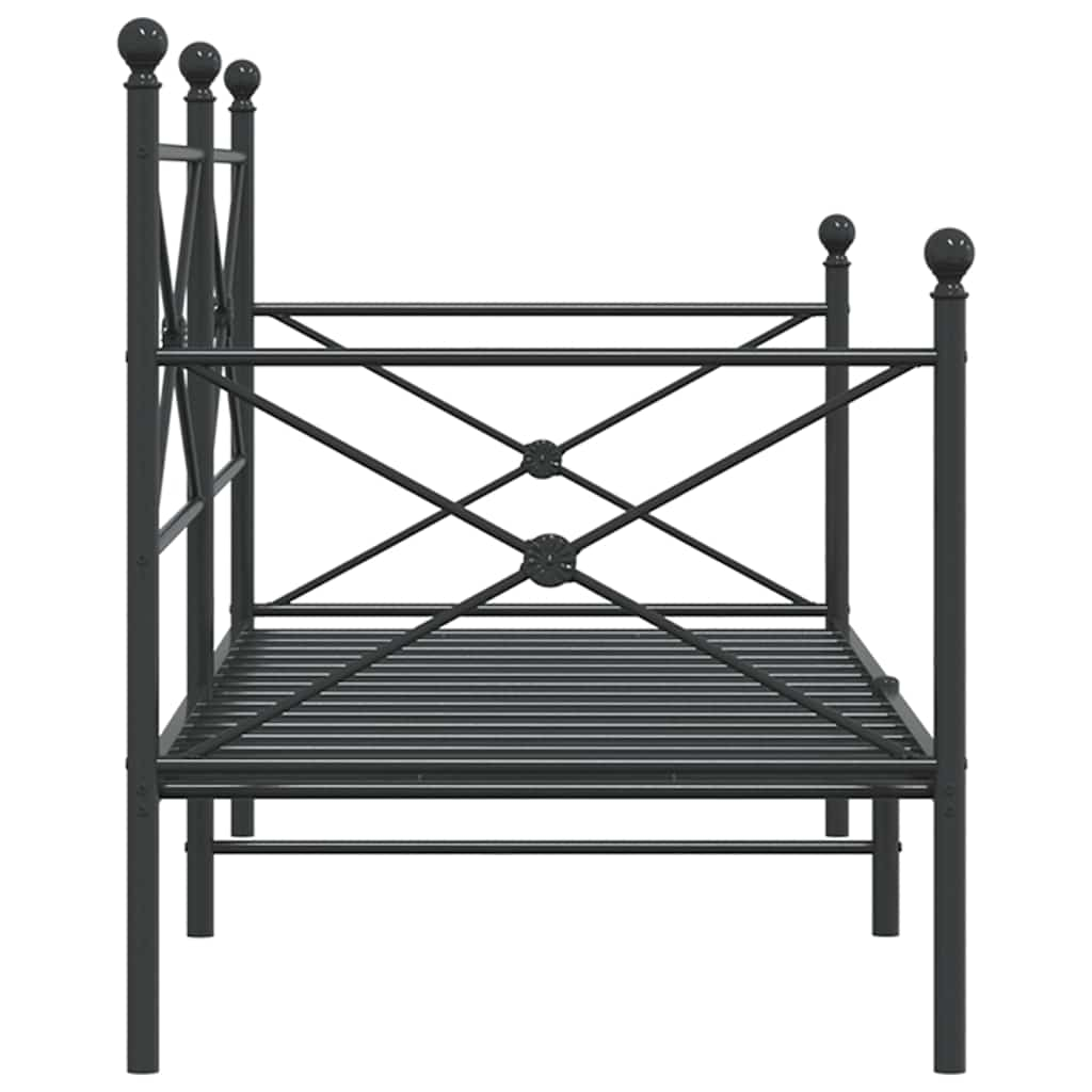 Daybed without mattress Black 75x190 cm Steel