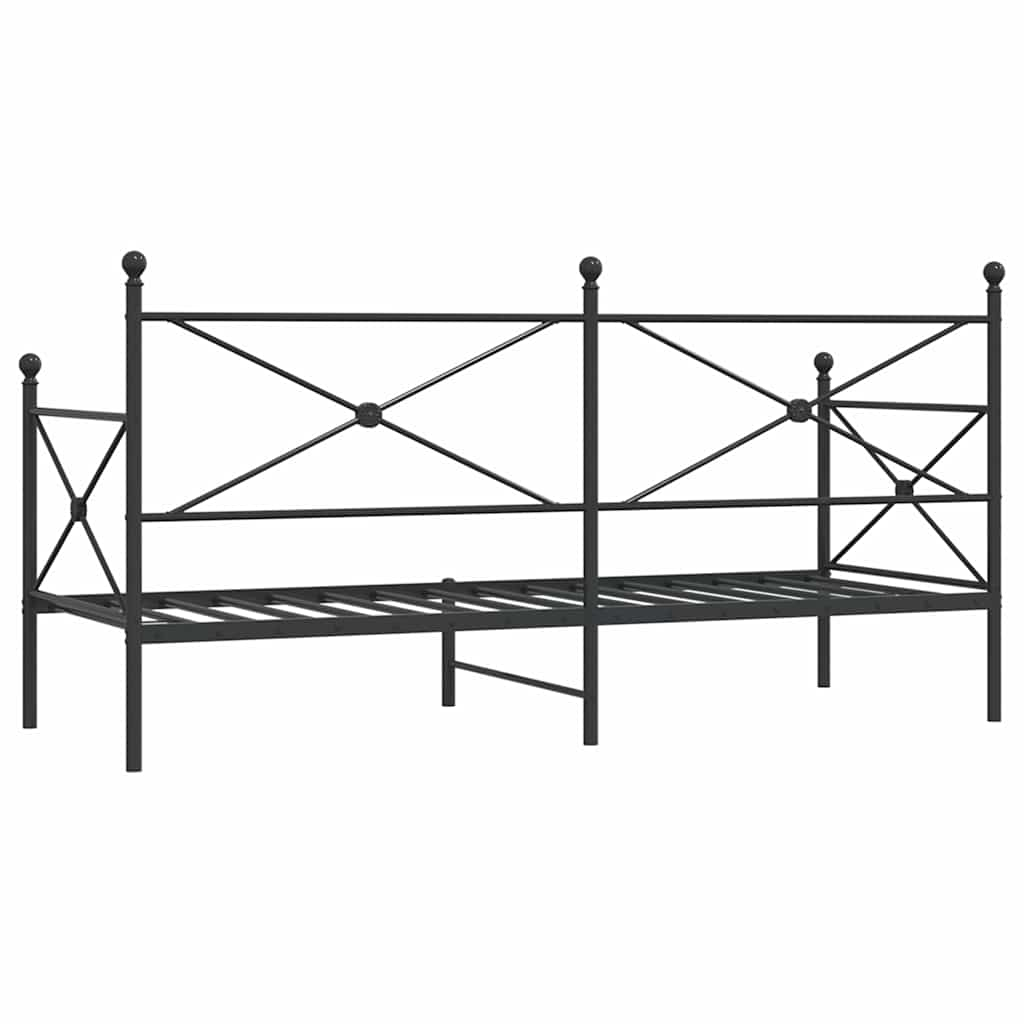 Daybed without mattress Black 75x190 cm Steel