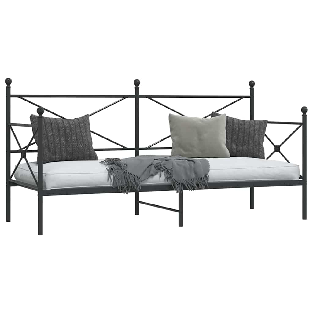 Daybed without mattress Black 80x200 cm Steel