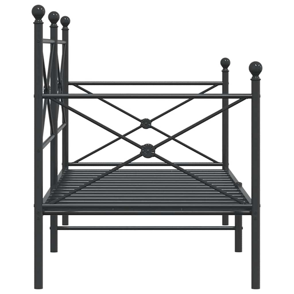 Tagesbett ohne Matratze Schwarz 80x200 cm Stahl