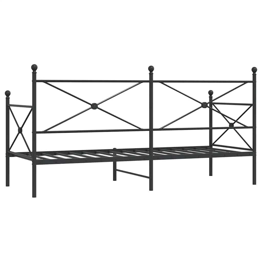 Daybed without mattress Black 80x200 cm Steel