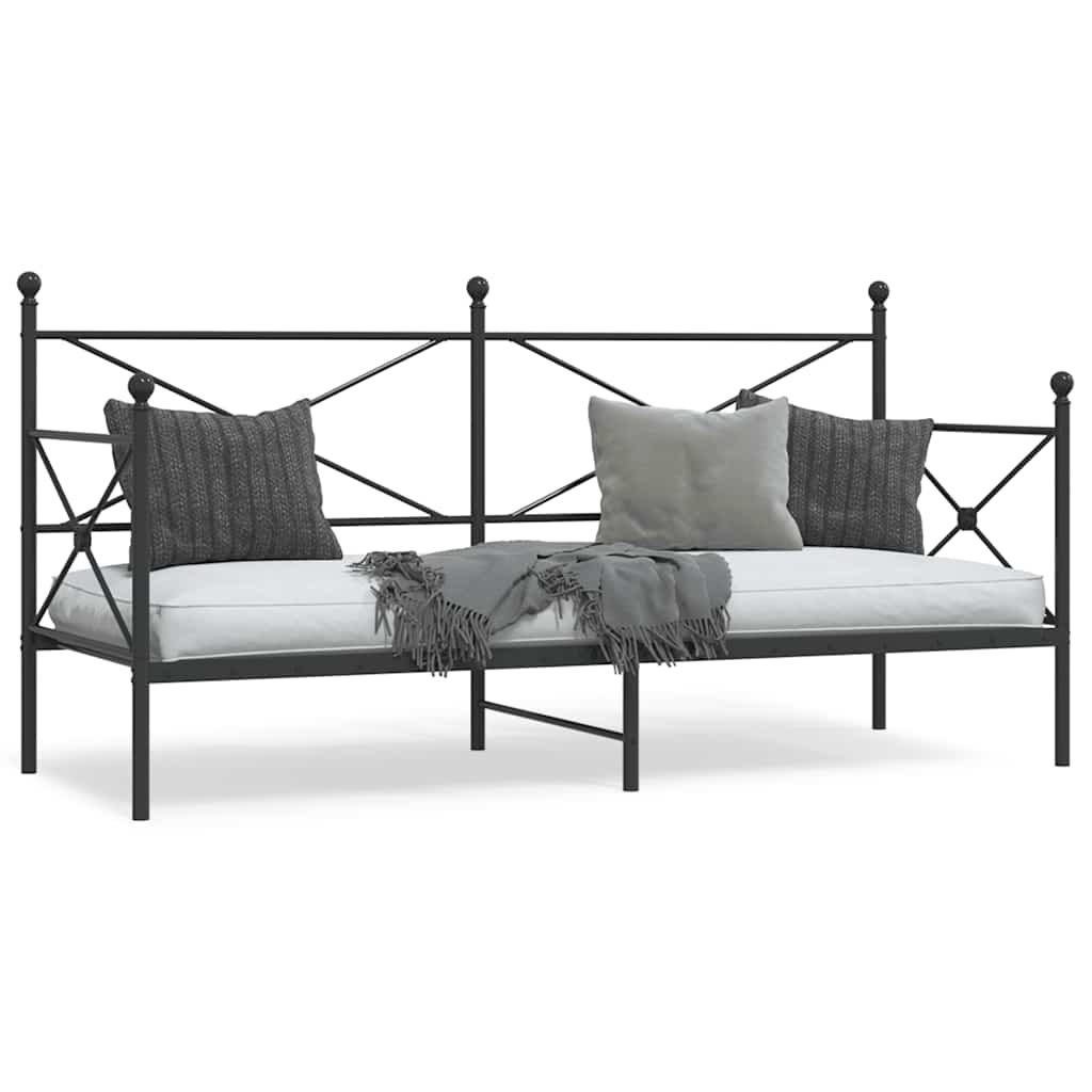 Daybed without mattress Black 80x200 cm Steel