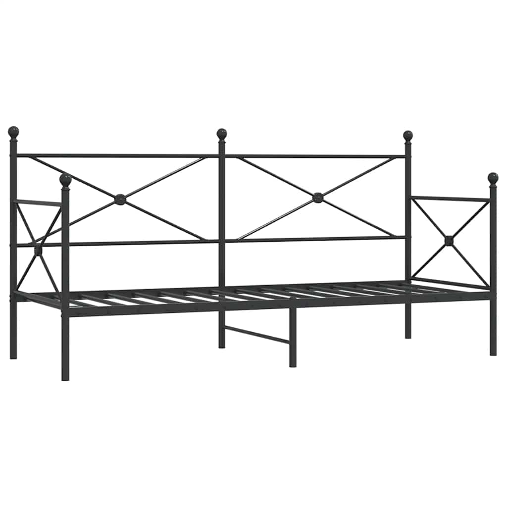 Daybed without mattress Black 90x190 cm Steel