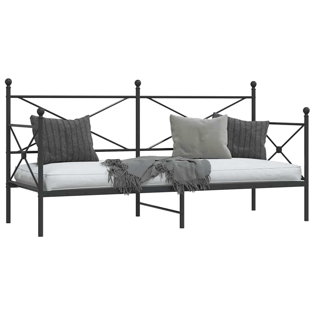 Daybed without mattress Black 90x190 cm Steel