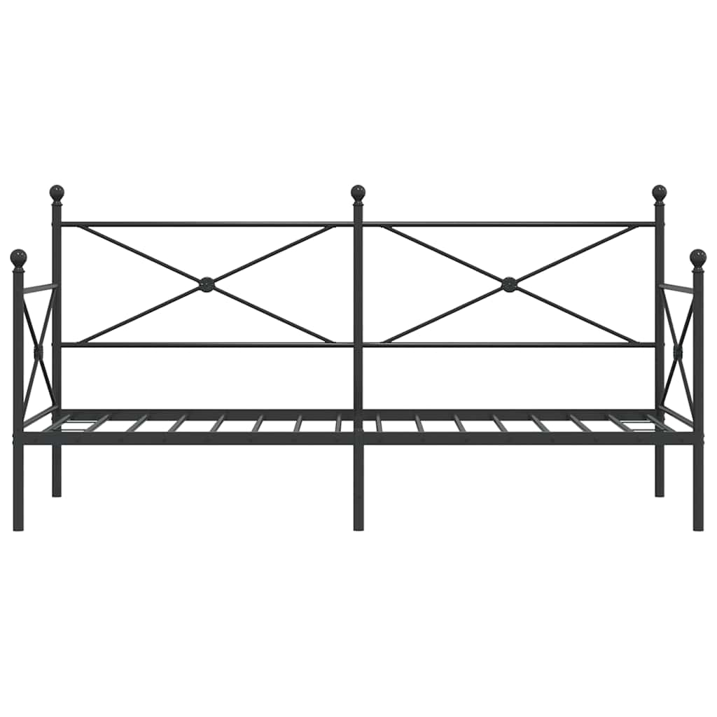 Tagesbett ohne Matratze Schwarz 90x190 cm Stahl