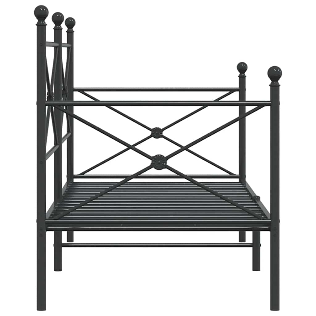 Etagenbett ohne Matratze Schwarz 90x200 cm Stahl