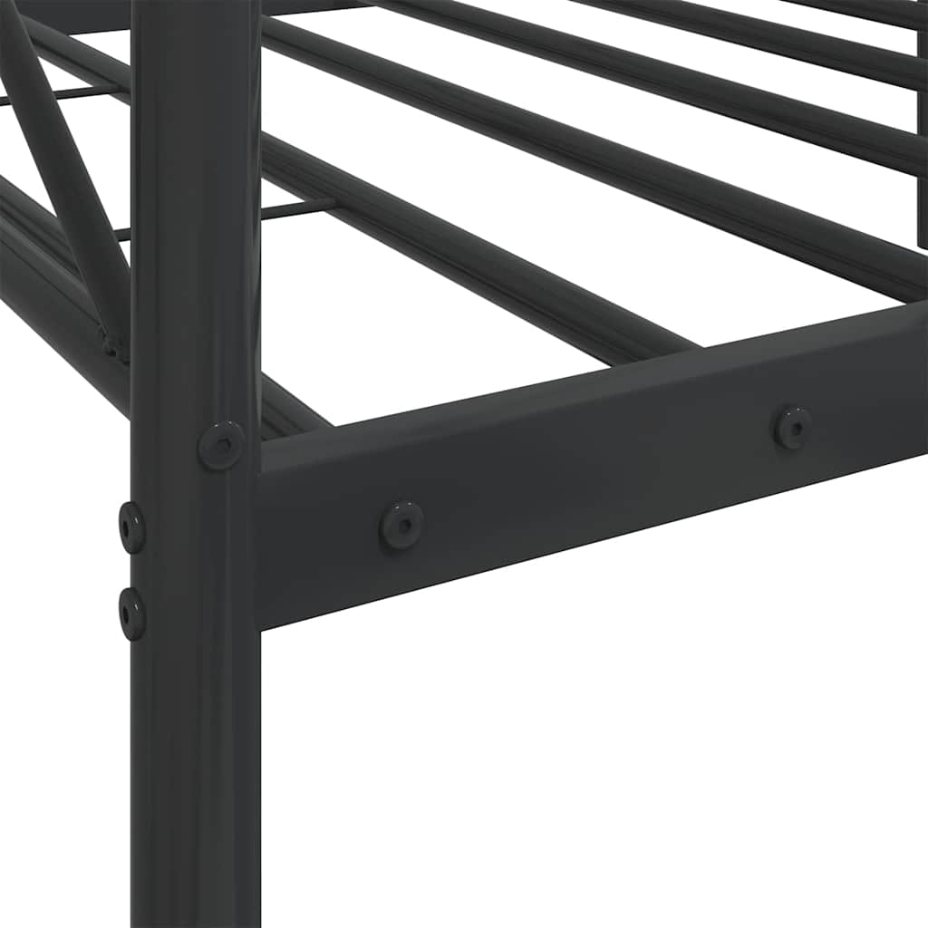 Bunk Bed without Mattress Black 90x200 cm Steel