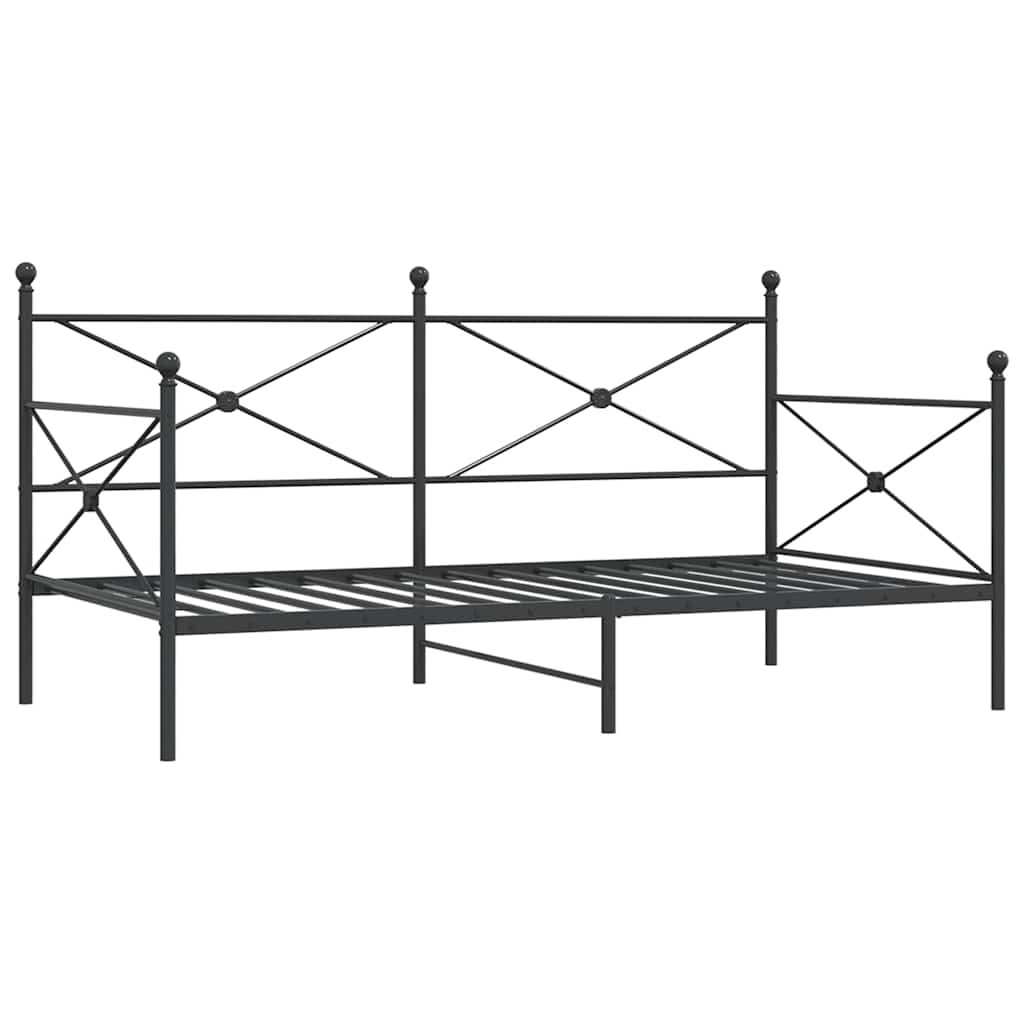 Daybed without mattress Black 100x190 cm Steel