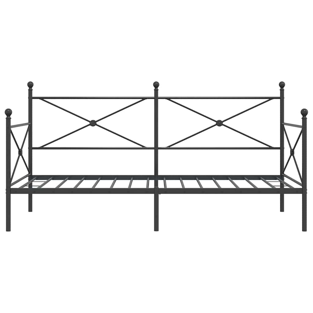 Tagesbett ohne Matratze Schwarz 100x190 cm Stahl