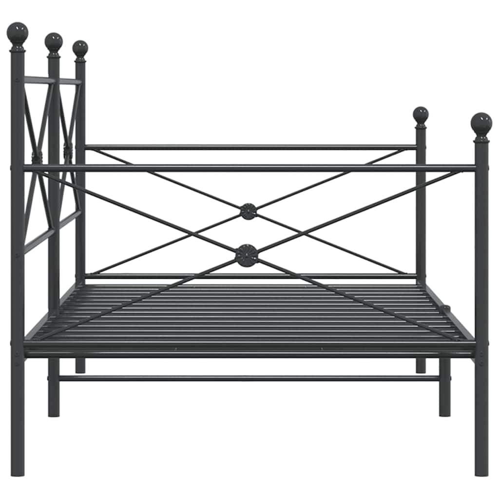 Daybed without mattress Black 100x190 cm Steel