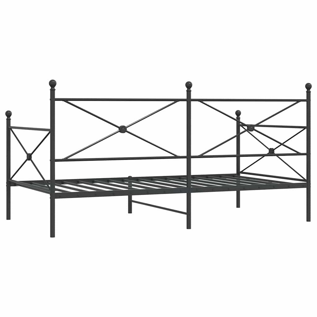 Daybed without mattress Black 100x190 cm Steel