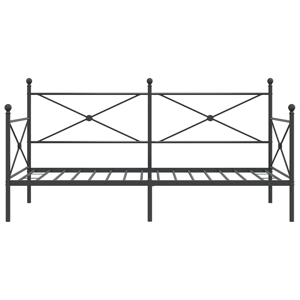 Tagesbett ohne Matratze Schwarz 100x200 cm Stahl