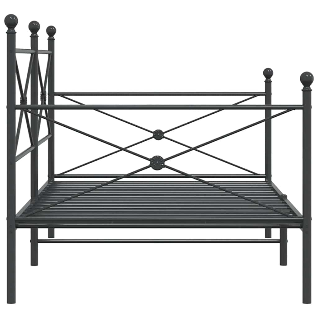 Daybed without mattress Black 100x200 cm Steel