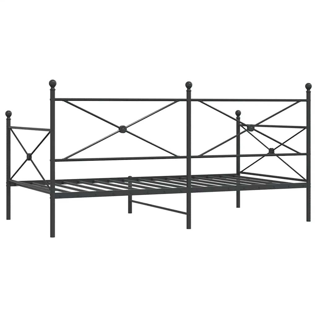 Etagenbett ohne Matratze Schwarz 107x203 cm Stahl