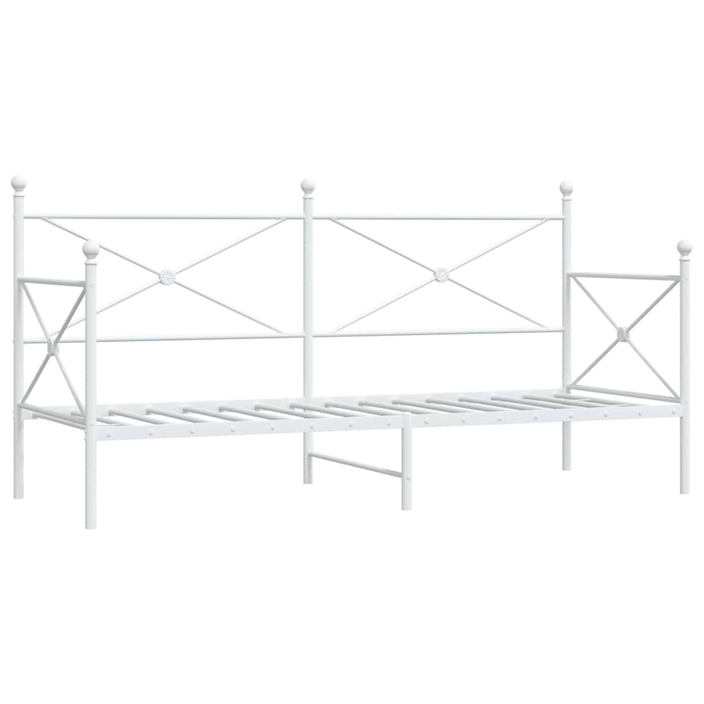 Daybed without mattress White 75x190 cm Steel