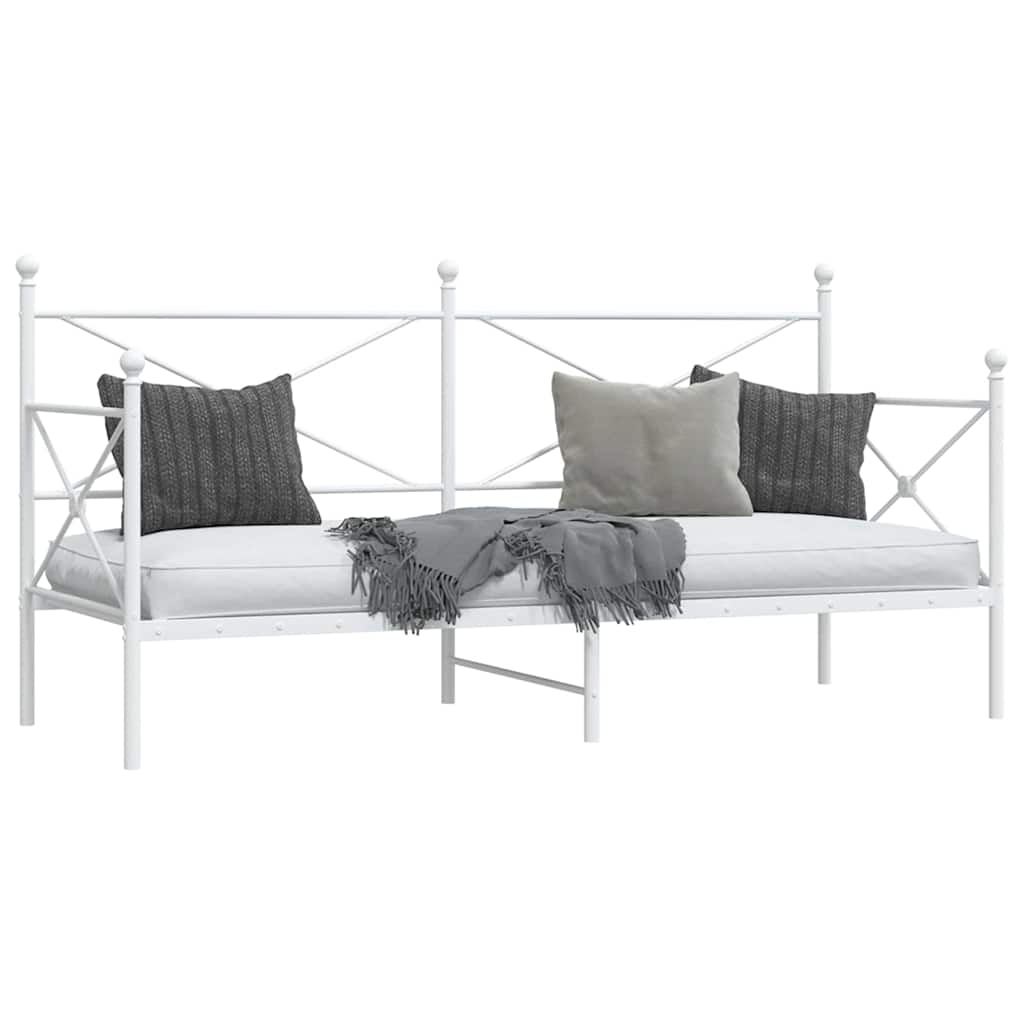 Daybed without mattress White 75x190 cm Steel