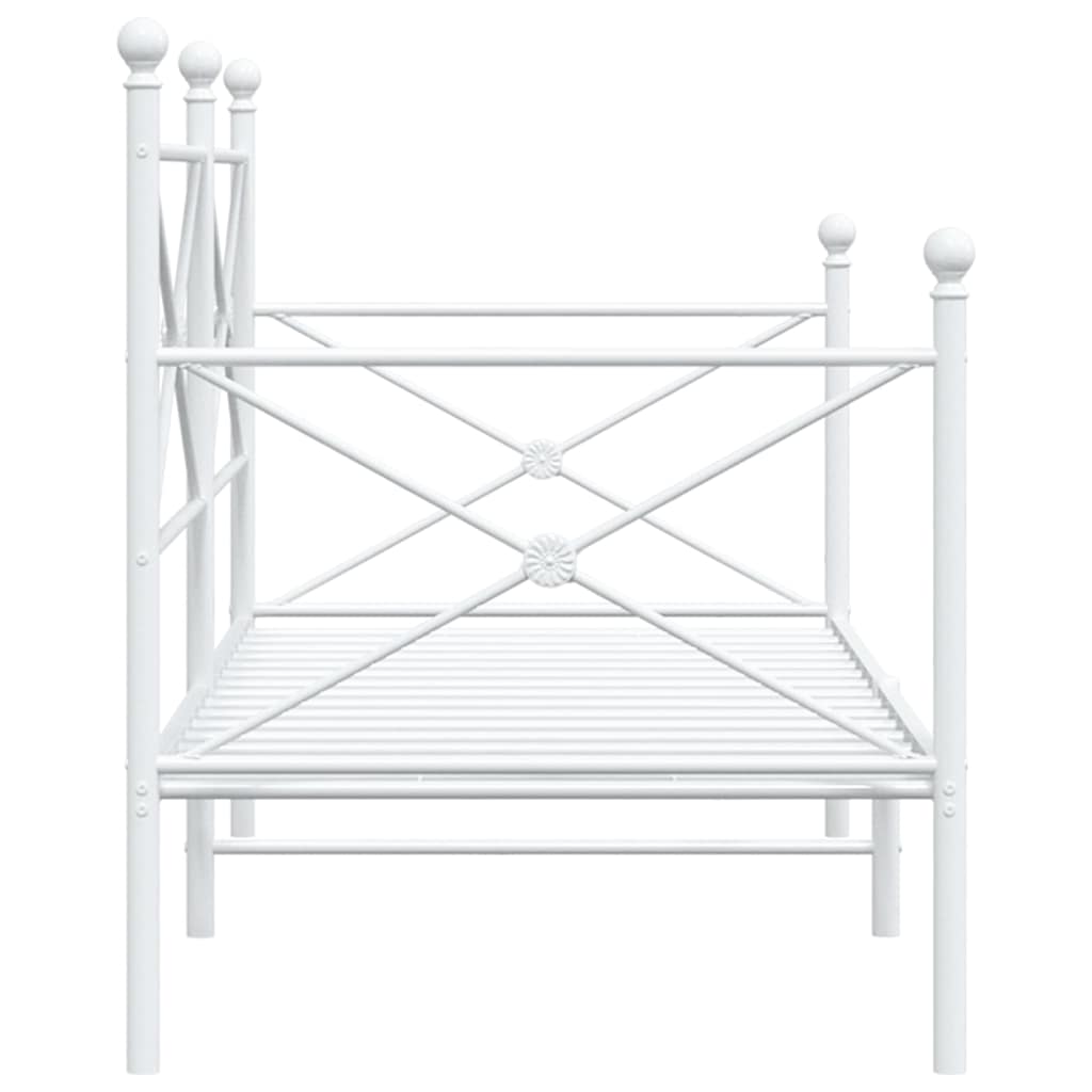 Daybed without mattress White 75x190 cm Steel