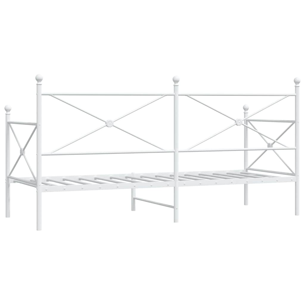 Daybed without mattress White 75x190 cm Steel