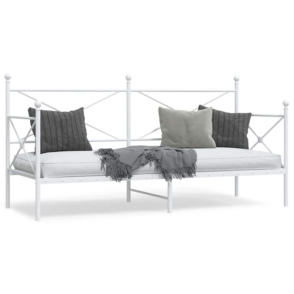 Daybed without mattress White 75x190 cm Steel