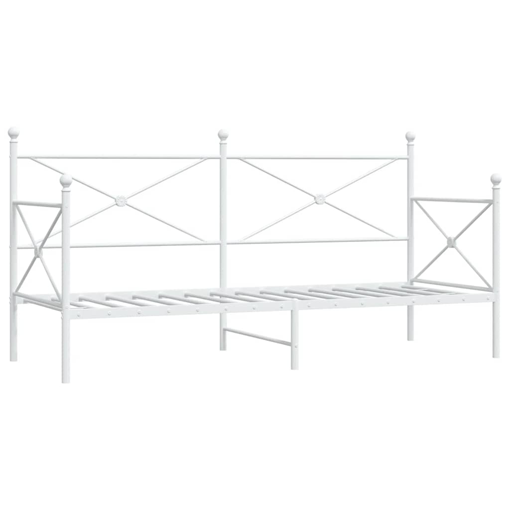 Daybed without mattress White 80x200 cm Steel