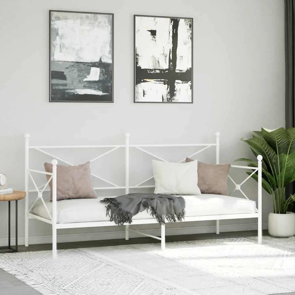 Daybed without mattress White 80x200 cm Steel