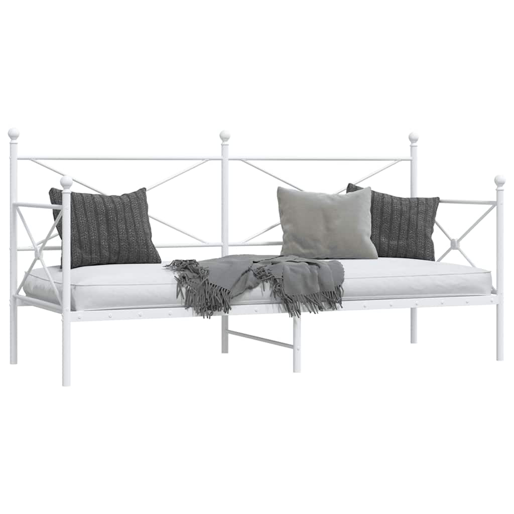 Daybed without mattress White 80x200 cm Steel