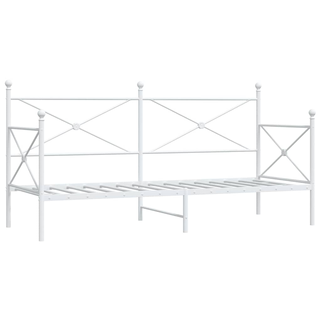 Daybed without mattress White 90x190 cm Steel