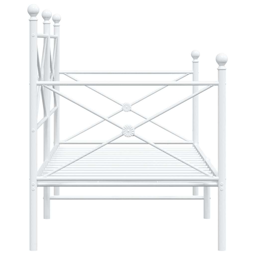 Daybed without mattress White 90x190 cm Steel