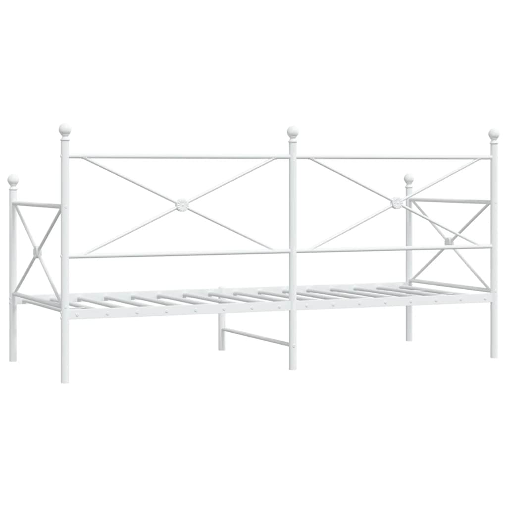 Daybed without mattress White 90x190 cm Steel