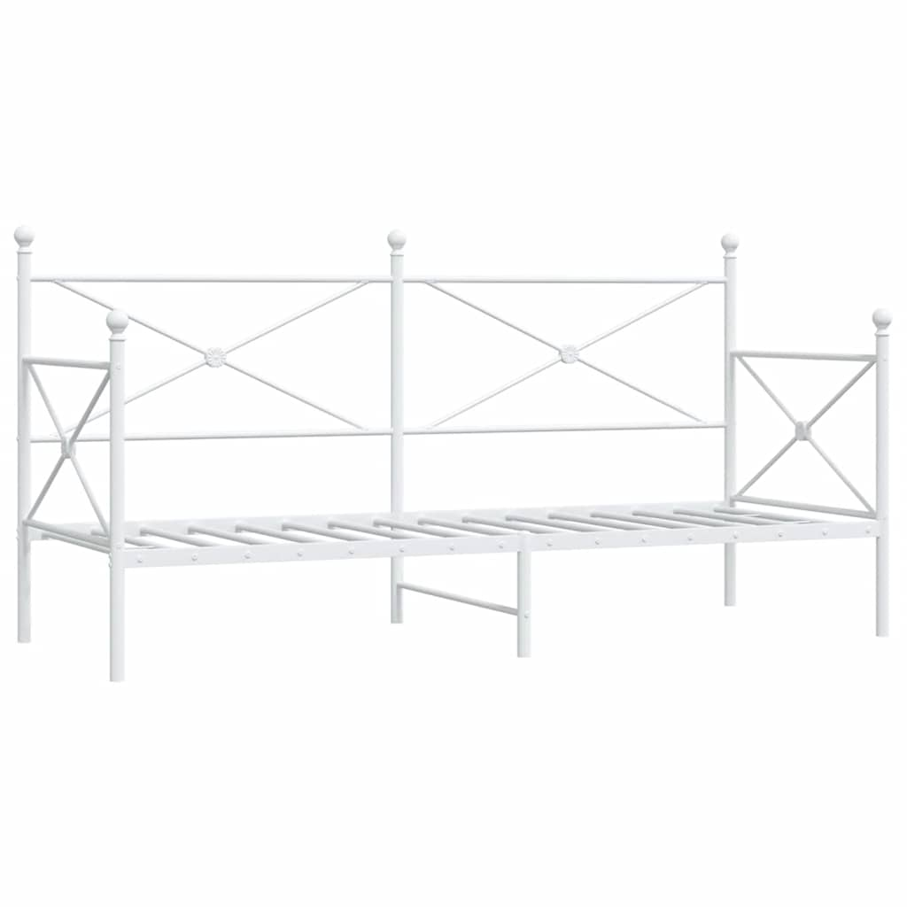 Daybed without mattress White 90x200 cm Steel