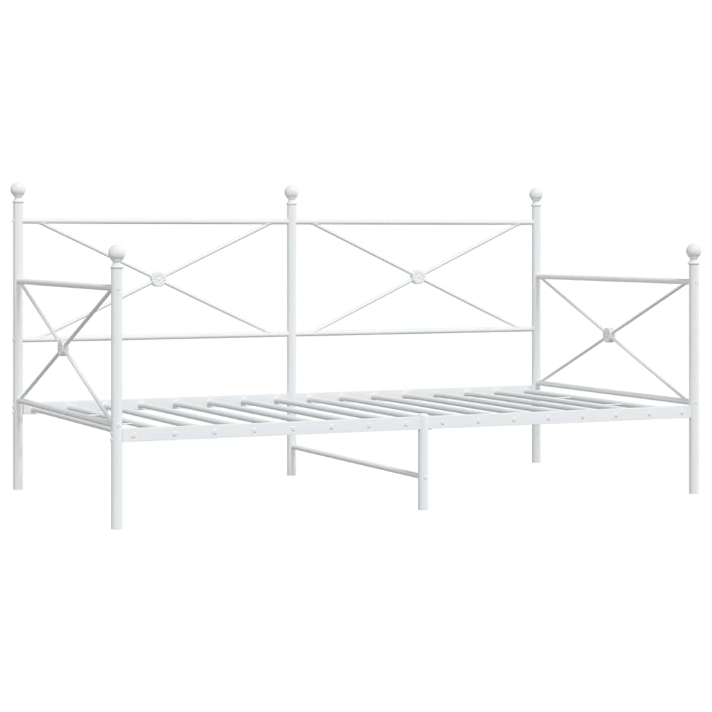 Daybed without mattress White 100x190 cm Steel