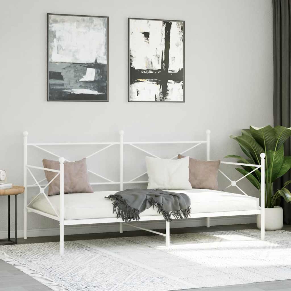 Daybed without mattress White 100x190 cm Steel