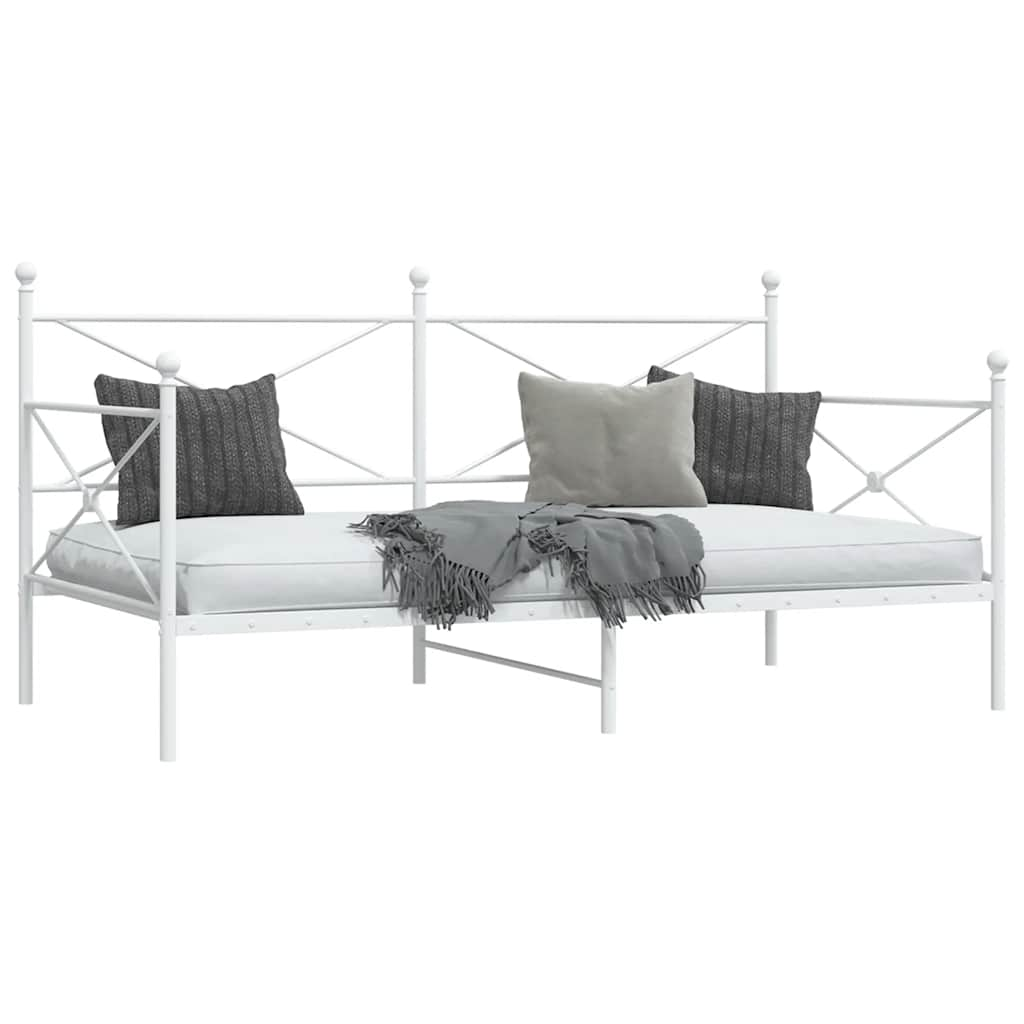 Daybed without mattress White 100x190 cm Steel