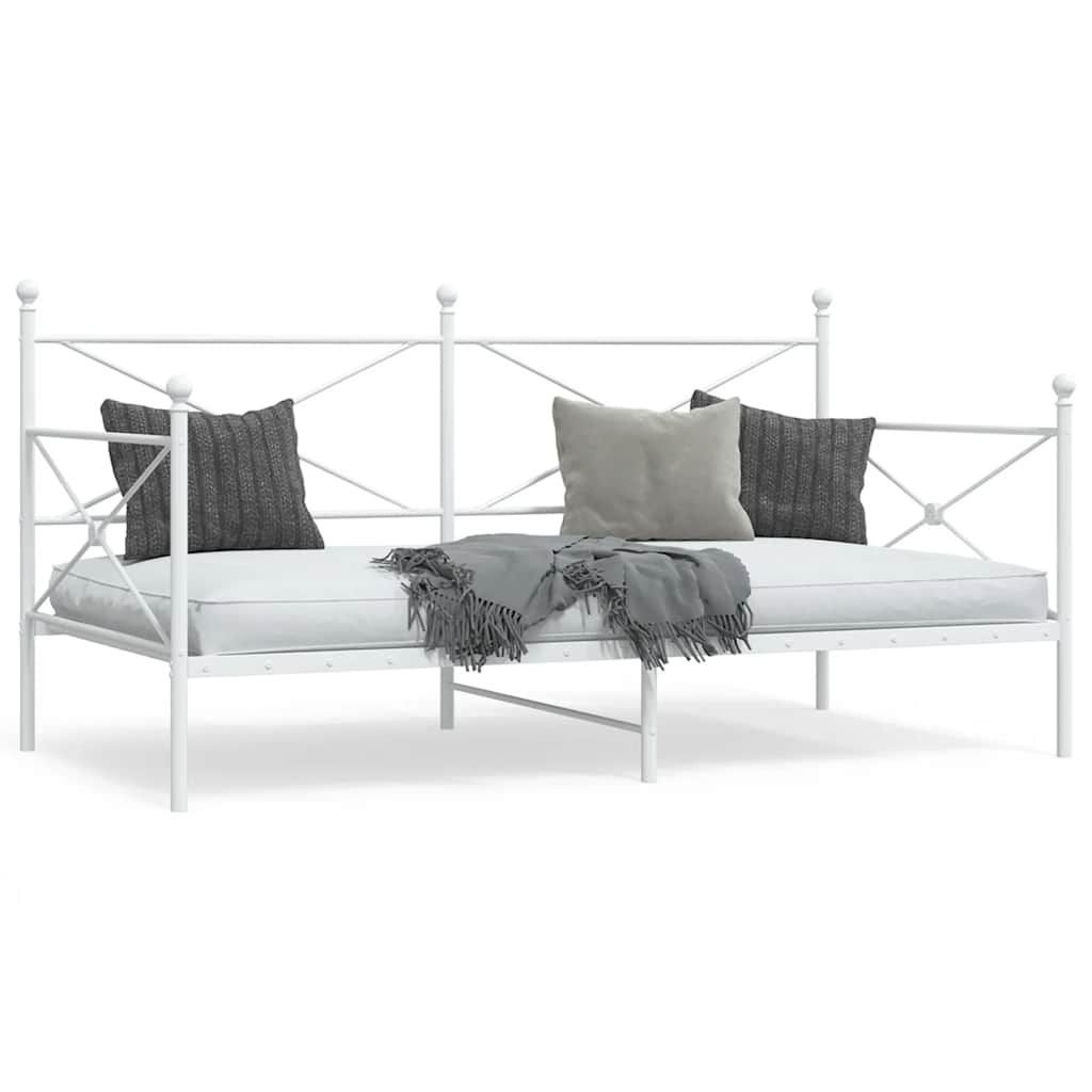 Daybed without mattress White 100x190 cm Steel