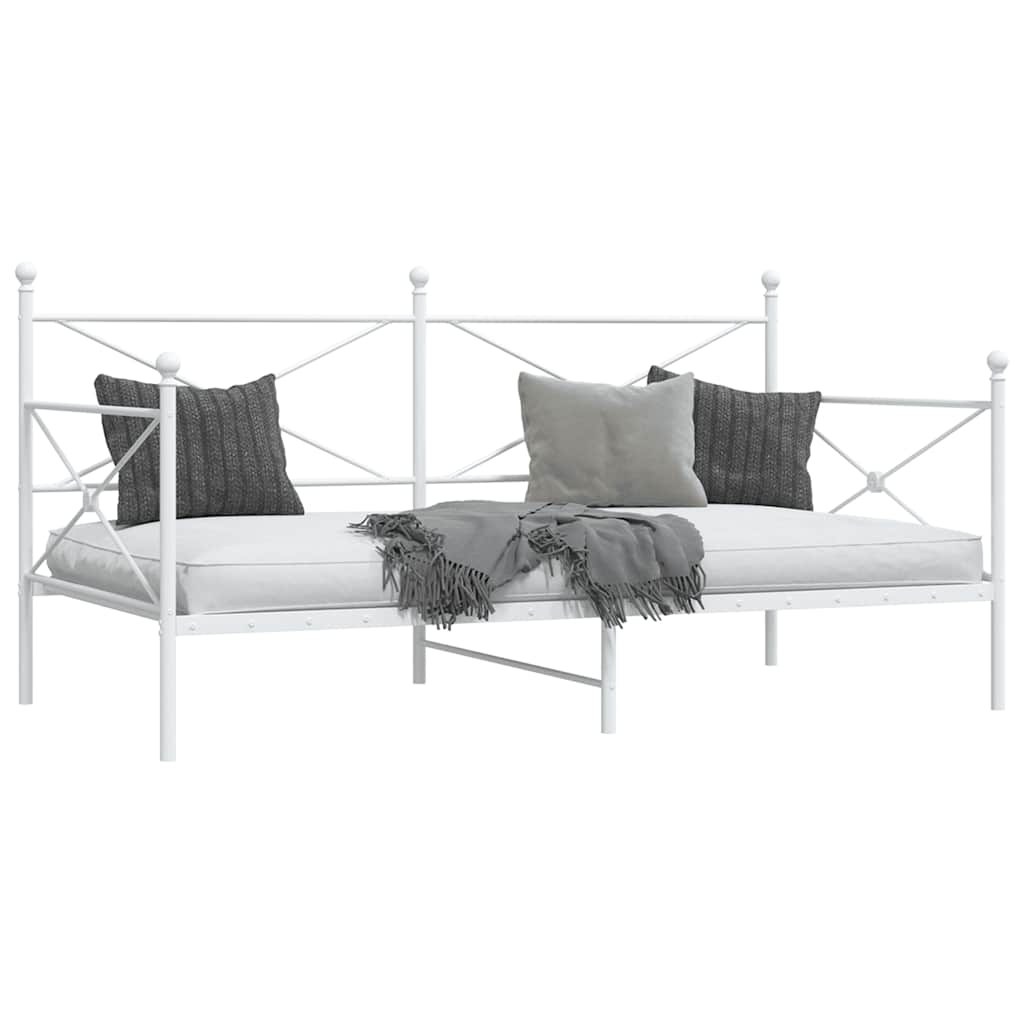 Daybed without mattress White 107x203 cm Steel