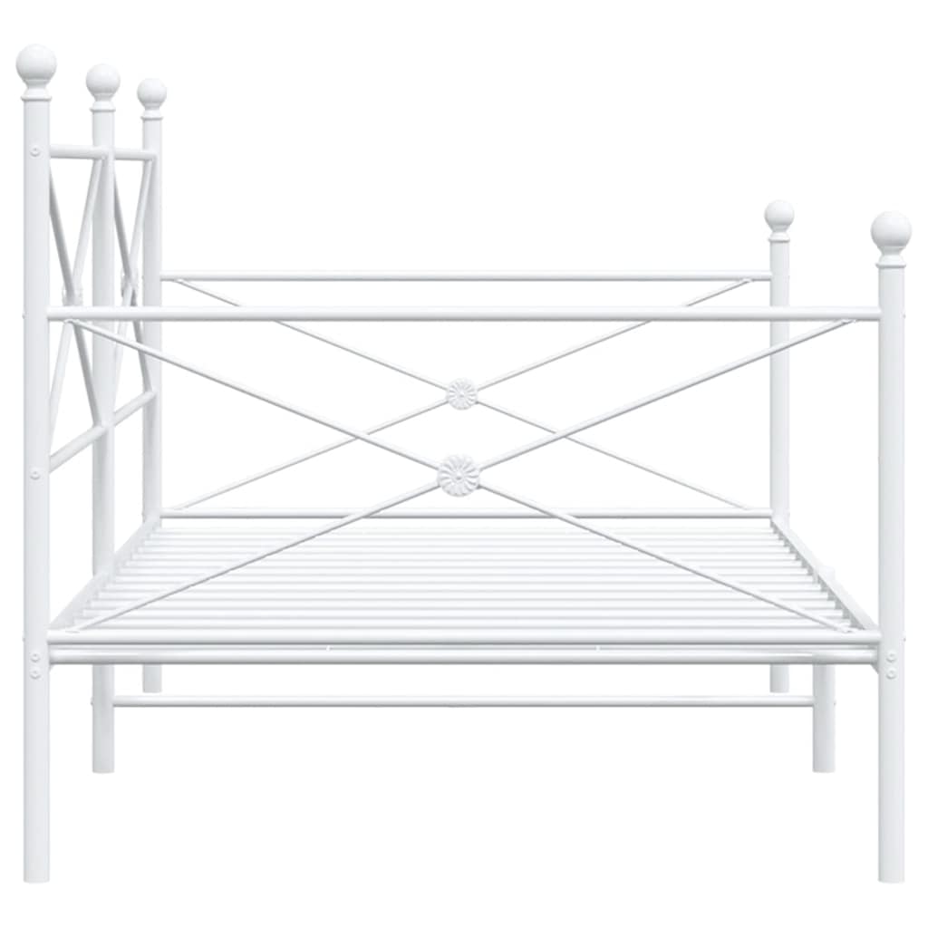 Daybed without mattress White 107x203 cm Steel