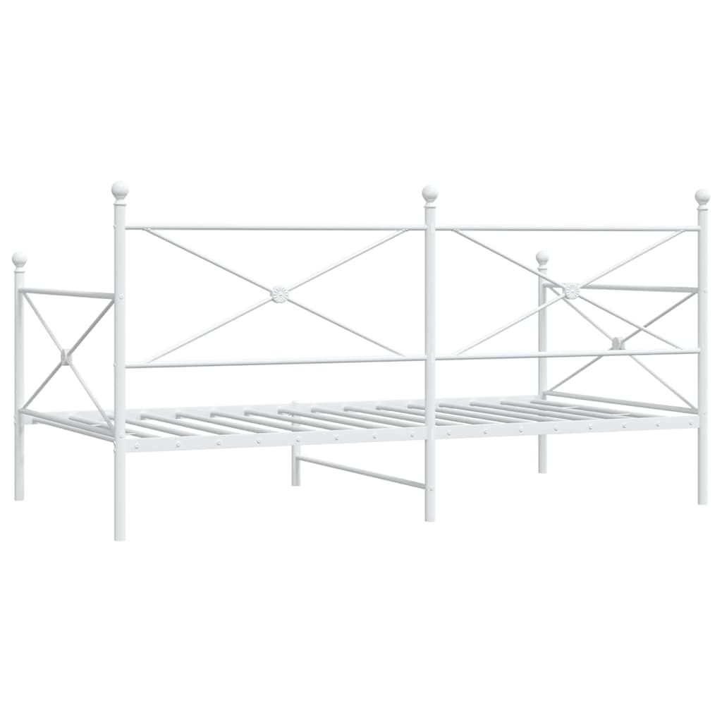 Daybed without mattress White 107x203 cm Steel